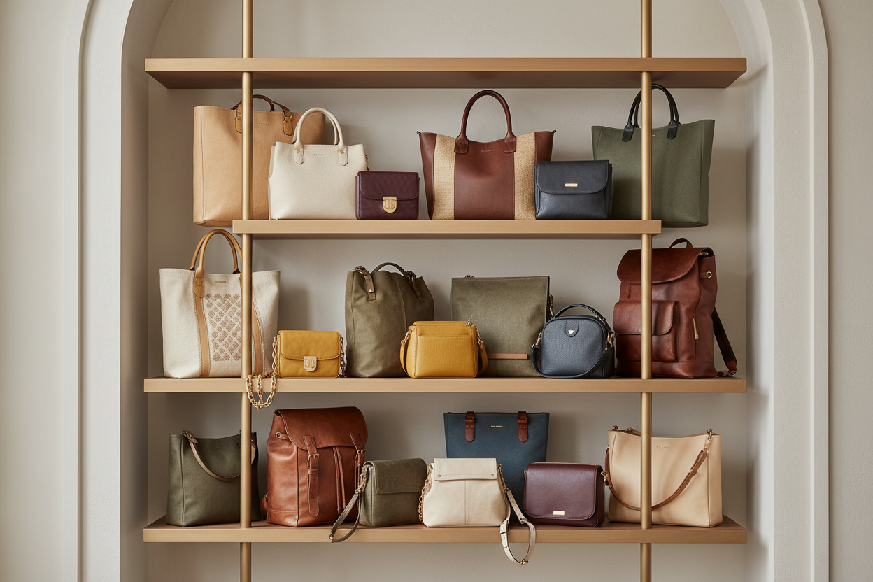 bags collection with background